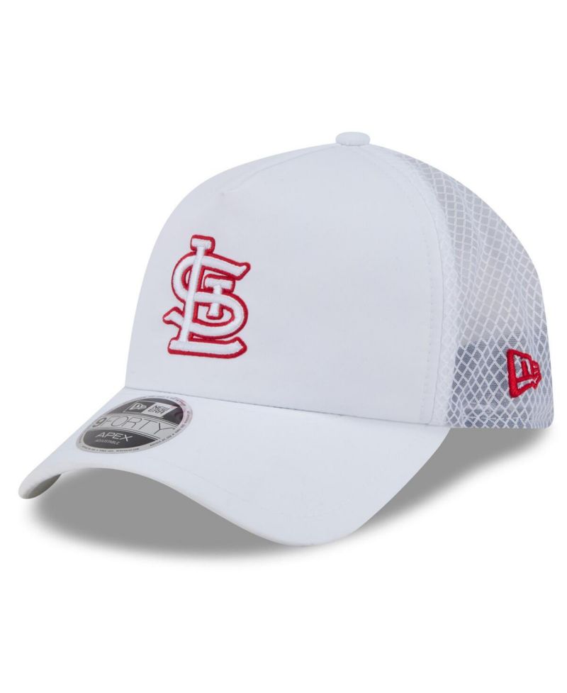 Men's White St. Louis Cardinals 2026 Batting Practice Apex 9FORTY Adjustable Trucker Hat