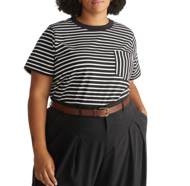 Plus Size Breton Stripe Garcon Tee