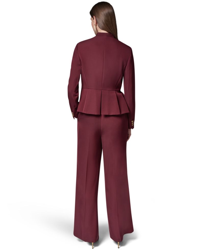 Women's Petite Collarless Peplum Blazer