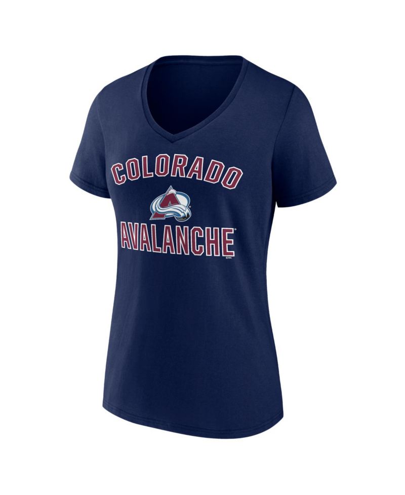 Women's Navy Colorado Avalanche Arch Victory V-Neck T-Shirt