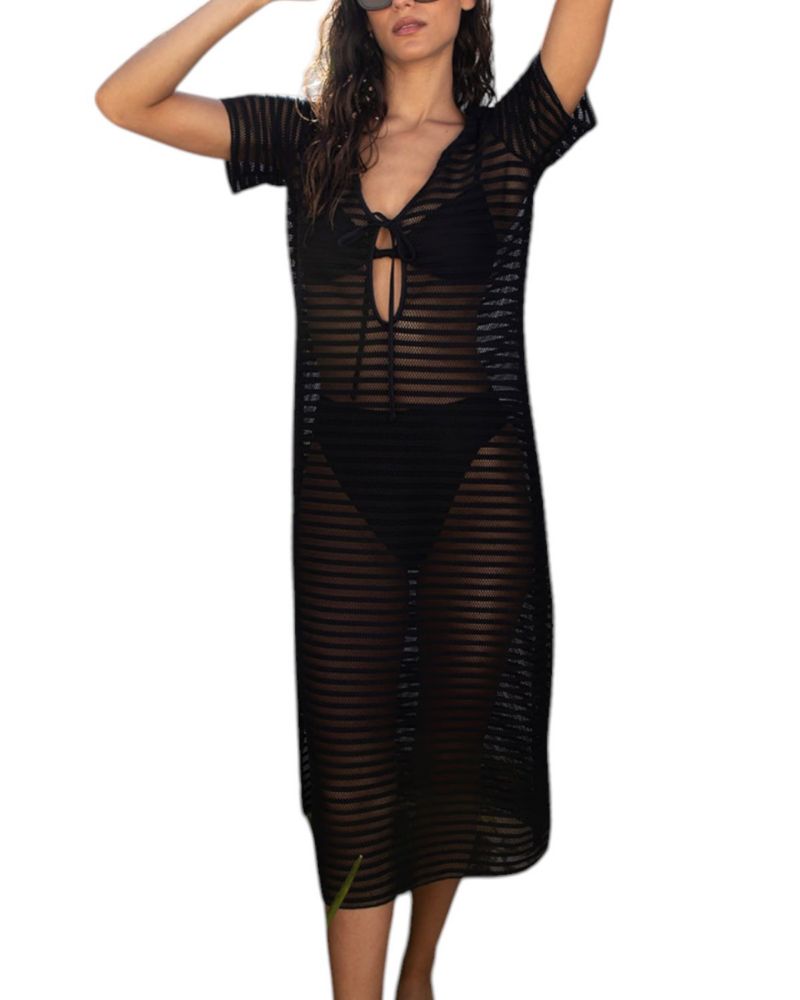 Women's Dorin Black Swim Cover Up