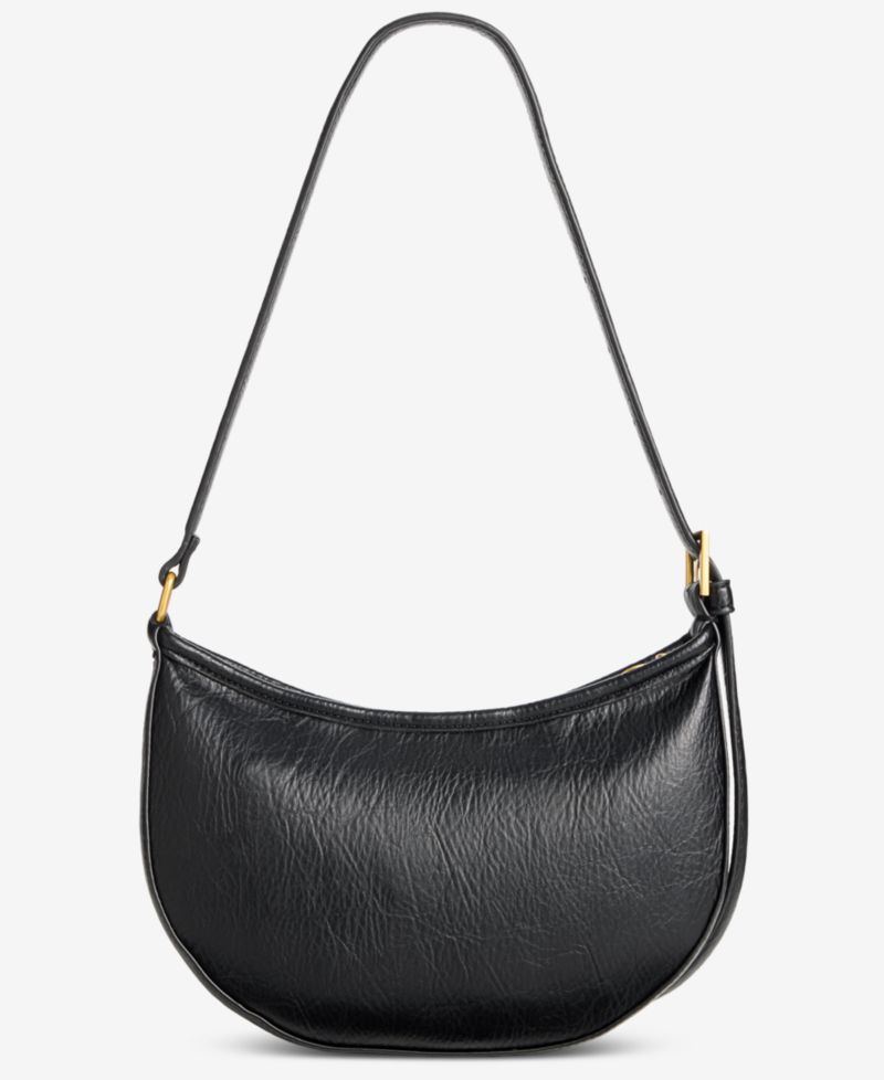 Braided-Edge Small Crescent Bag