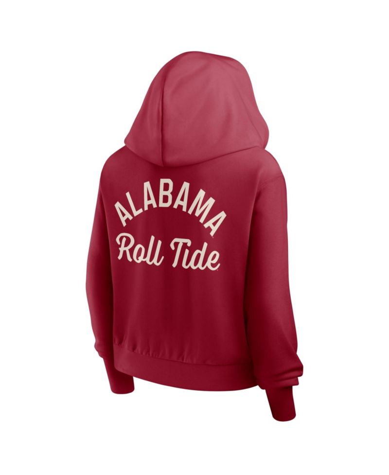 Women's Crimson Alabama Crimson Tide Mantra Cropped Full-Zip Hoodie