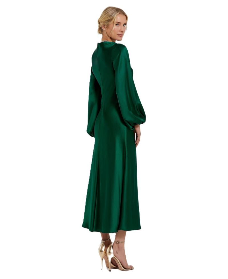 Women's High Neck Long Sleeve Crystal Detail Dress