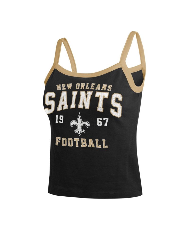 Women's Black New Orleans Saints Color block Tank Top