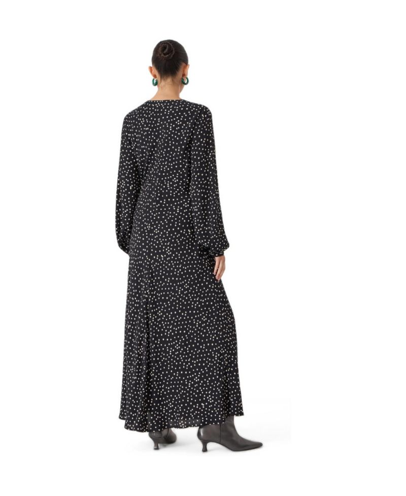 Women's V-Neck Long Sleeve Crepe Dress