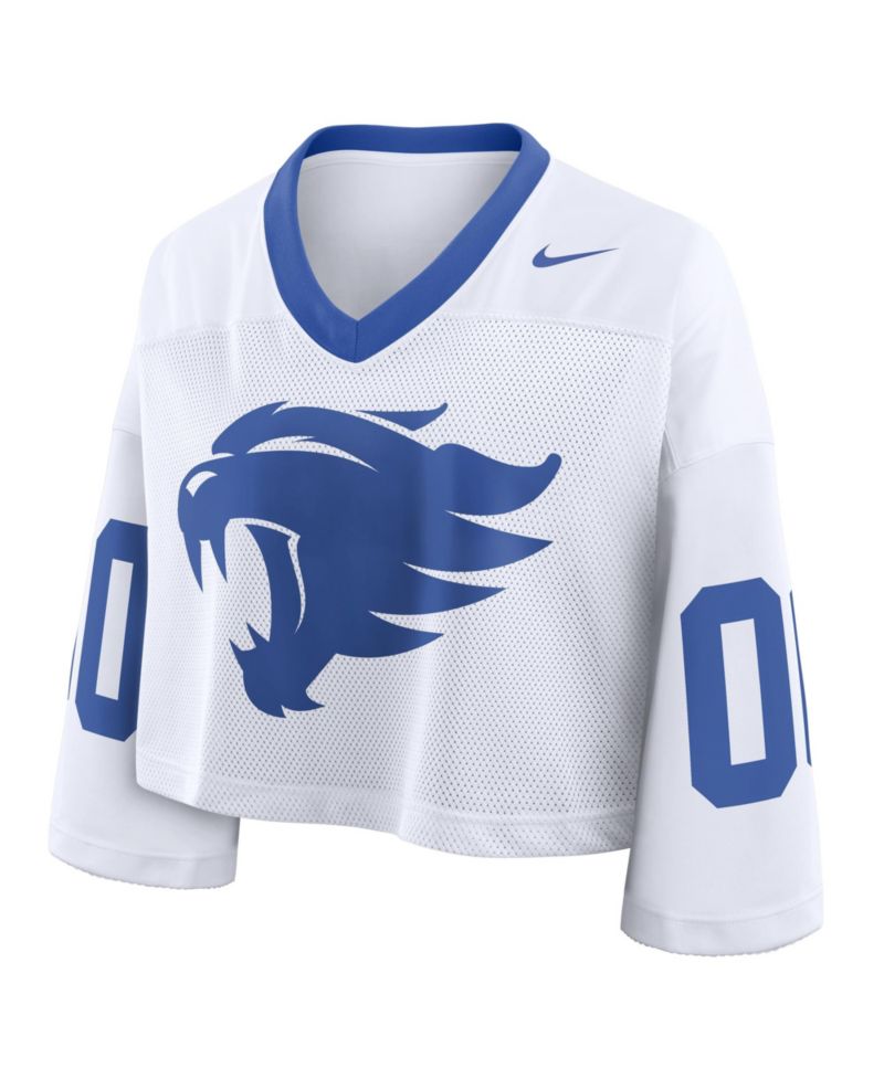 Women's White Kentucky Wildcats Oversized Logo Cropped Fashion Jersey
