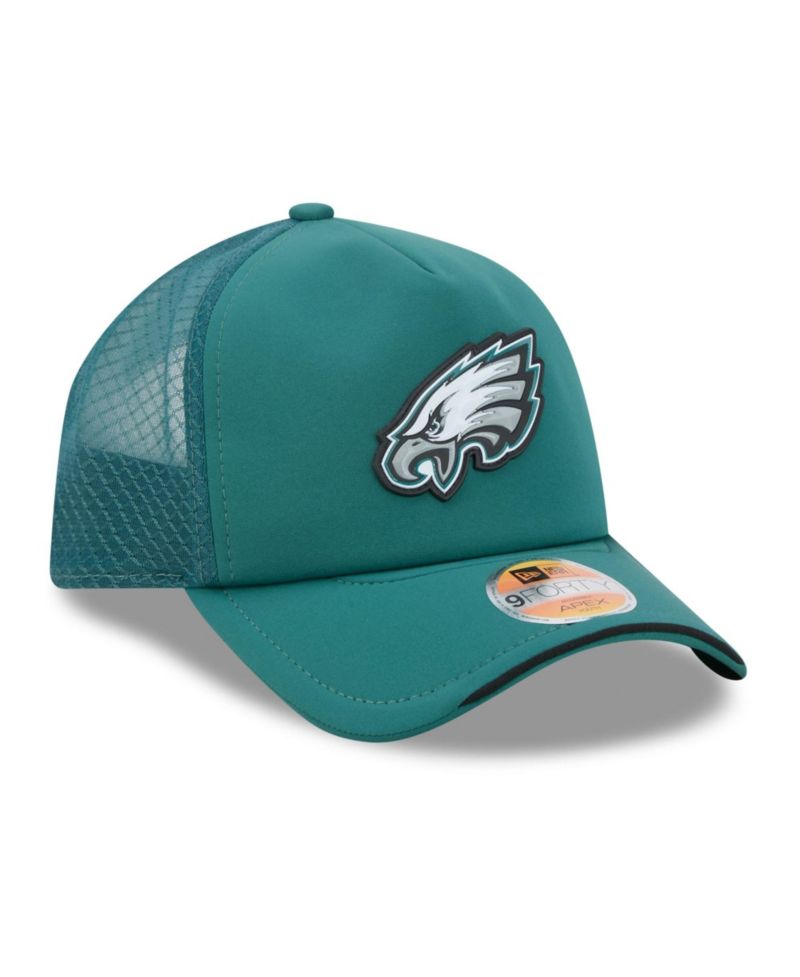 Big Boys and Girls Midnight Green Philadelphia Eagles 2026 Sideline Apex 9FORTY Adjustable Trucker Hat