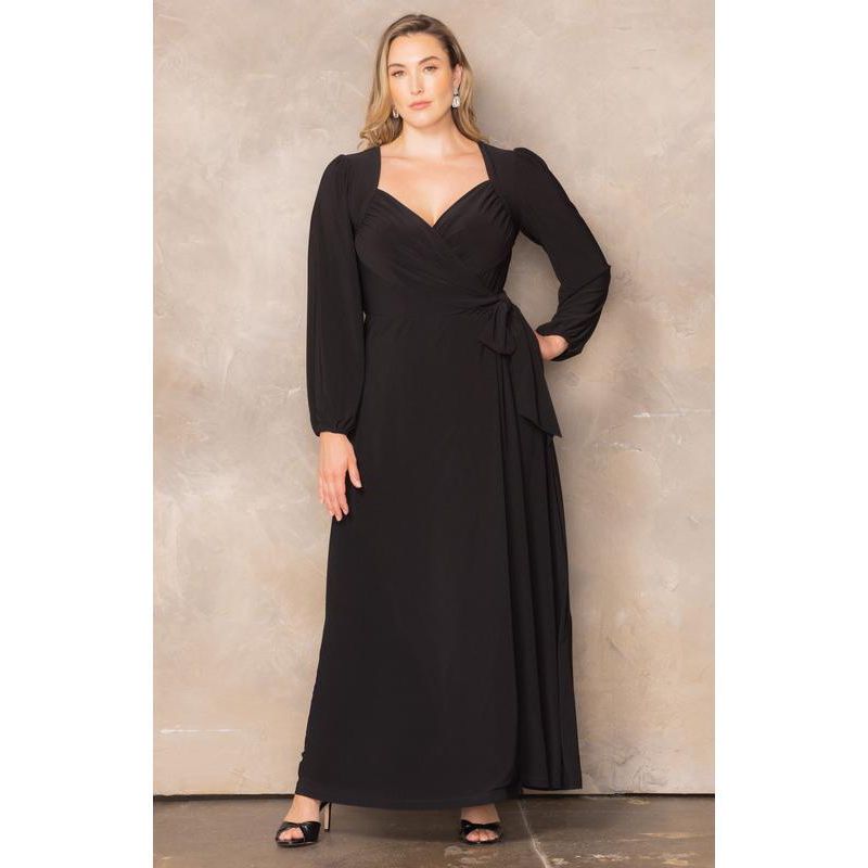 Women's Plus Size Modern Muse Long Sleeve Wrap Gown