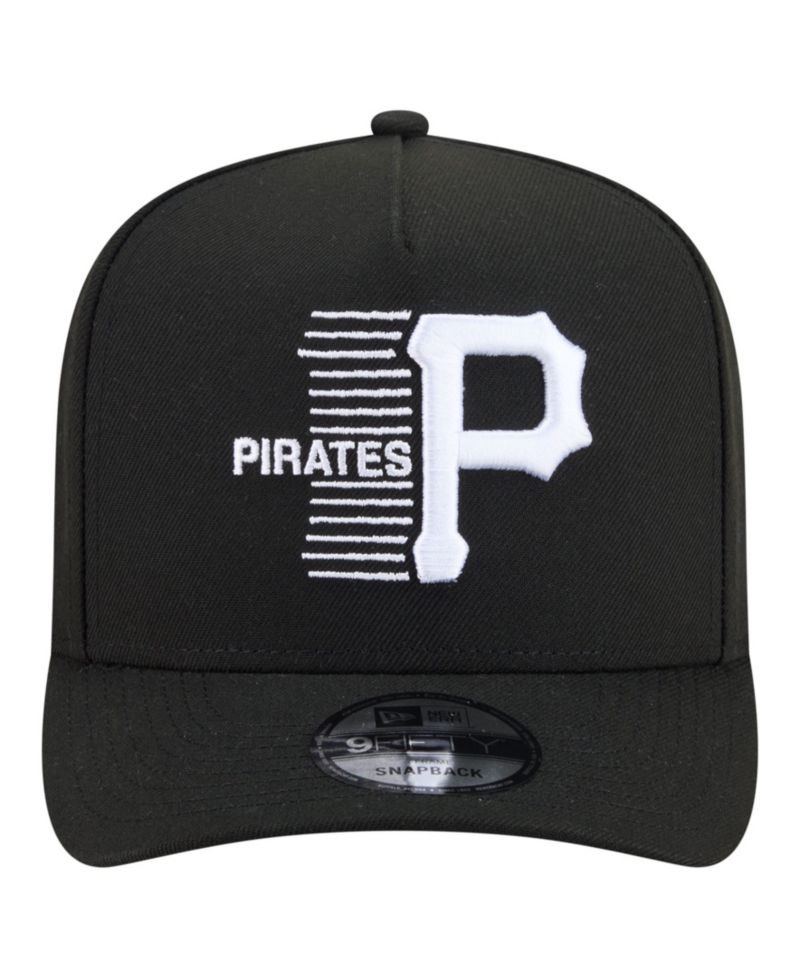 Men's Black Pittsburgh Pirates Motion A-Frame 9FIFTY Snapback Hat