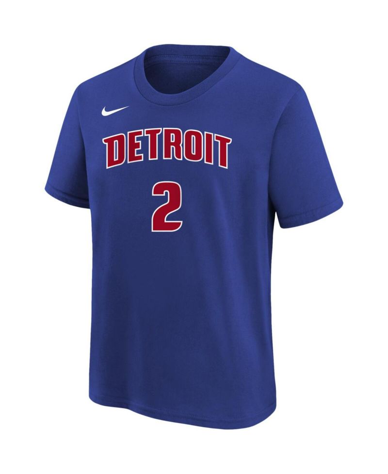 Big Boys and Girls Cade Cunningham Blue Detroit Pistons Icon Name & Number T-Shirt