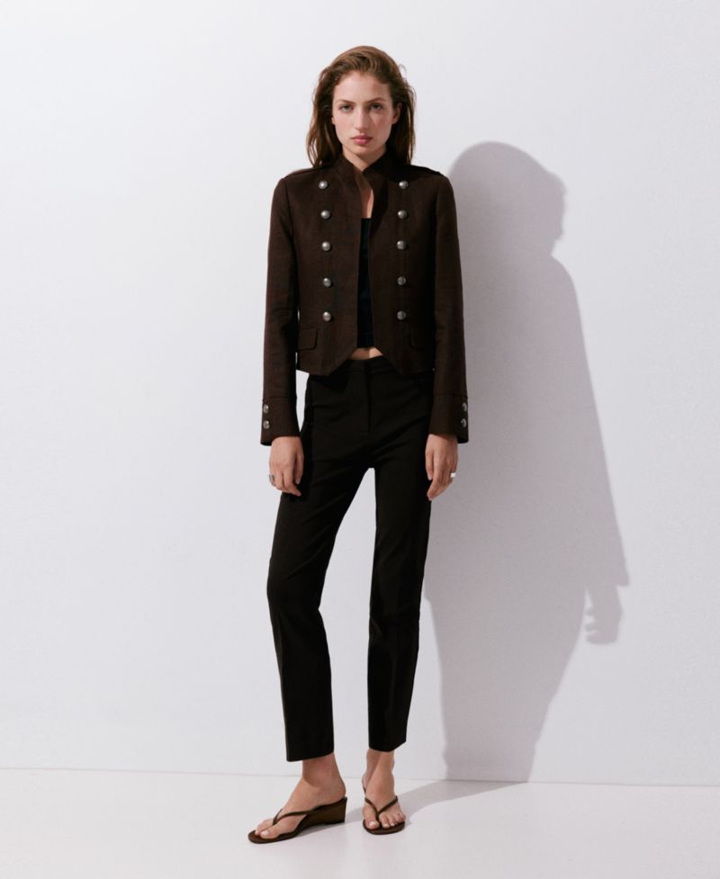 Women's Mid-Rise Straight-Cut Crop Pants