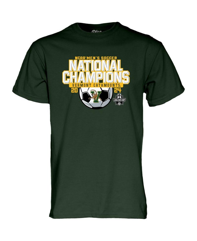 Men's Green Vermont Catamounts 2024 NCAA Men's Soccer National Champions T-Shirt