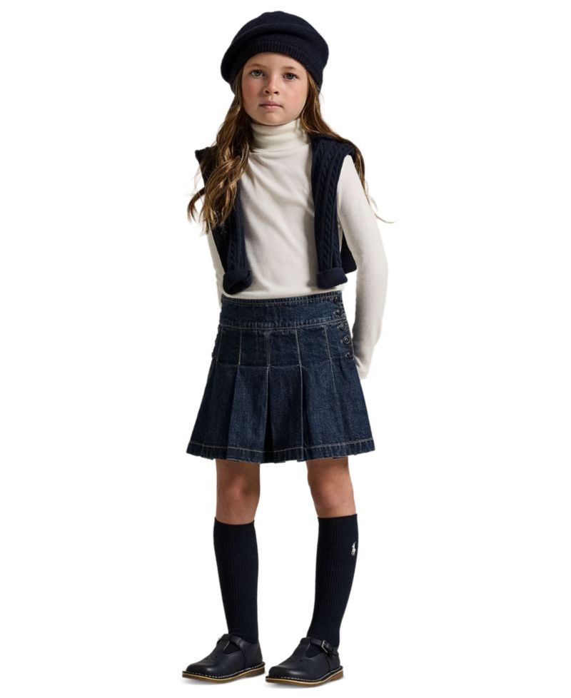 Girls' 2T-6X Long-Sleeve Ribbed Turtleneck T-Shirt