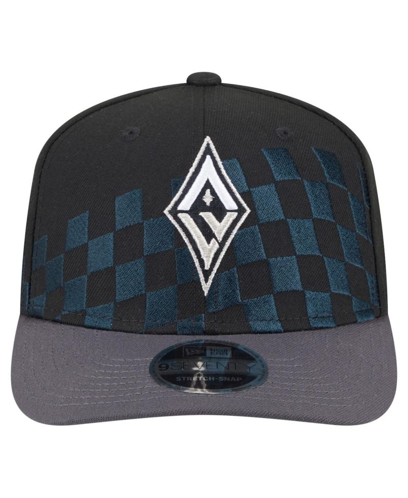 Men's and Women's Black Las Vegas Aces 9SEVENTY Checkerboard Print Adjustable Hat