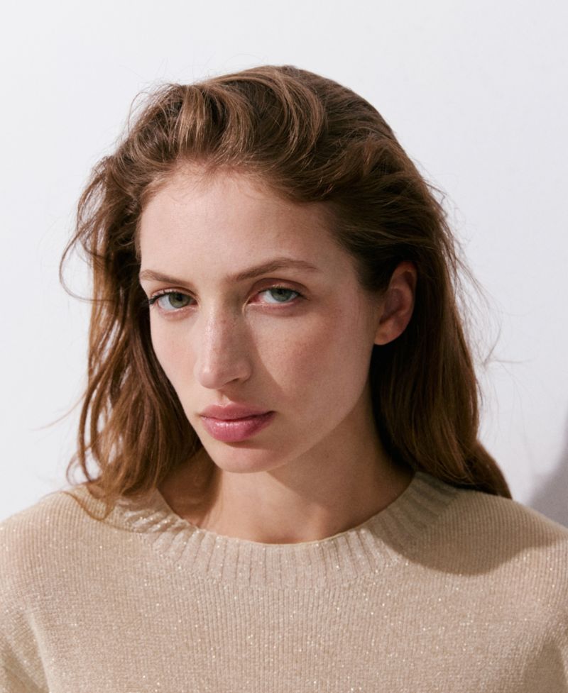 Women's Lurex Knitted Lightweight Sweater