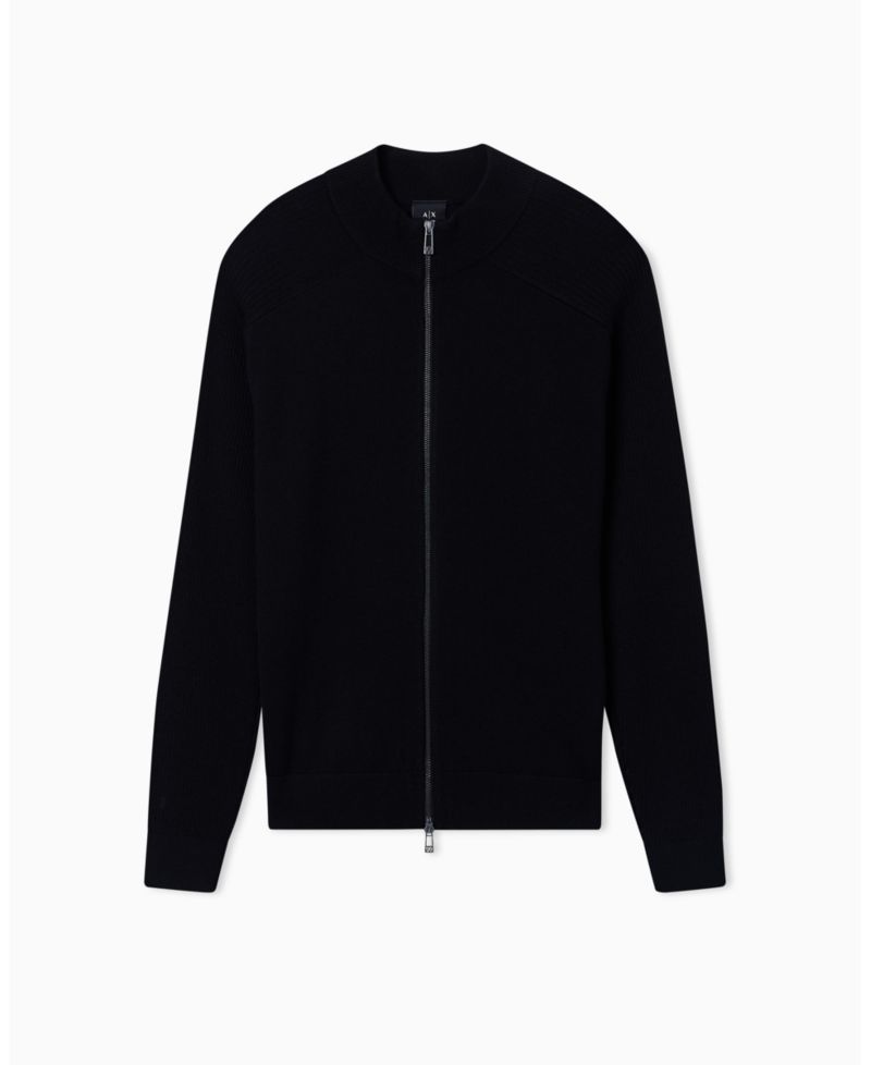 Men's Ribbed Full Zip Cardigan Sweater
