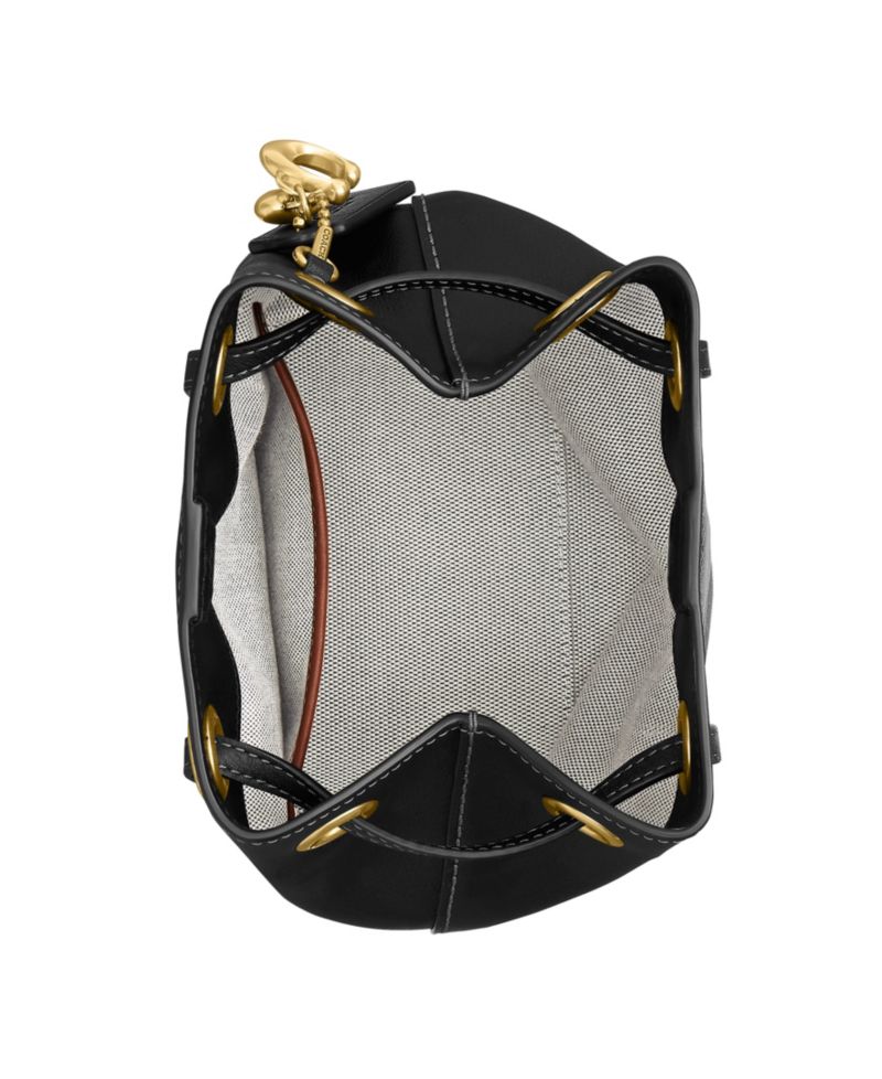 Jade Small Leather Drawstring Crossbody Bag