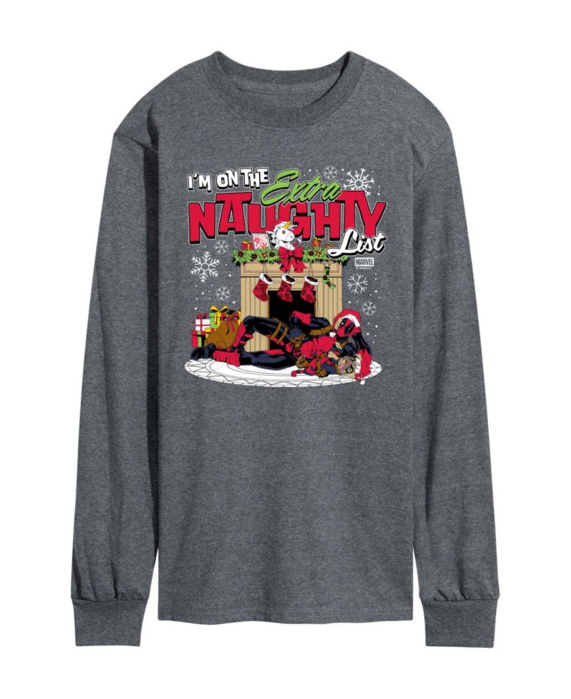 Men's Marvel Deadpool Extra Naughty Long-Sleeve Graphic T-Shirt