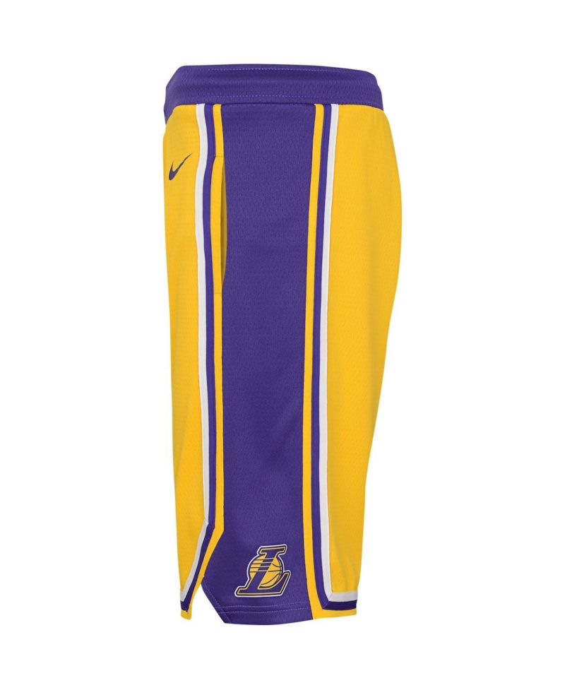 Big Boys Gold Los Angeles Lakers Icon Edition Mesh Performance Swingman Shorts