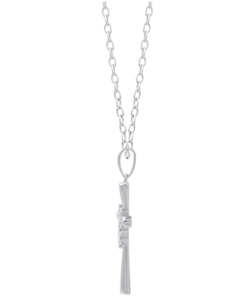 Diamond Cross 18" Cross Pendant Necklace (1/10 ct. t.w.) in Sterling Silver