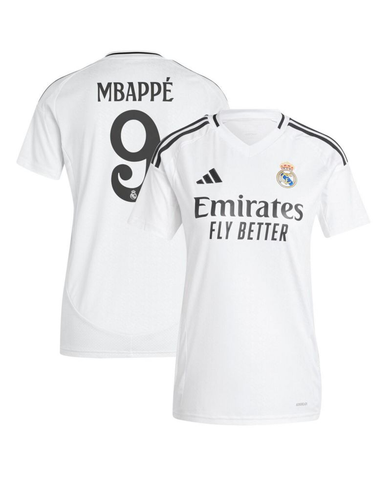 Women's Kylian Mbapp&eacute; White Real Madrid 2024/25 Home Replica Player Jersey