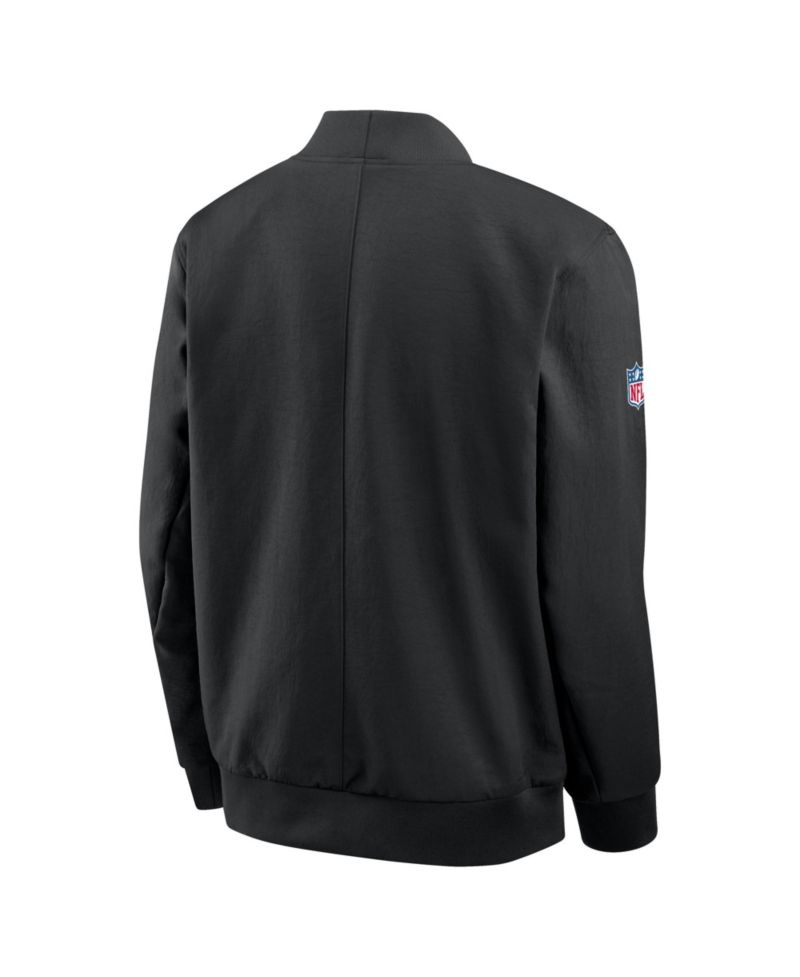 Men's Black San Francisco 49ers Sideline Full-Zip Bomber Jacket