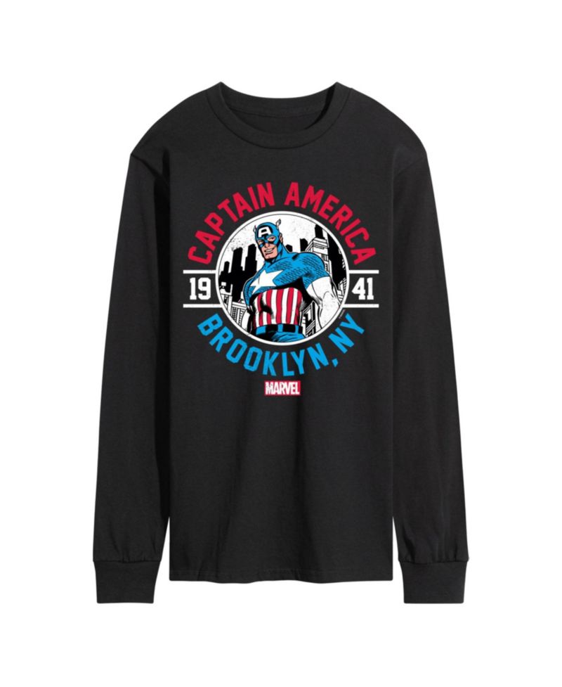 Men's Captain America Brooklyn NY Long Sleeve T-Shirt