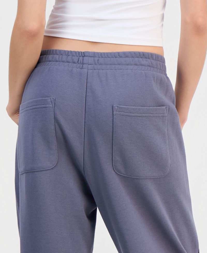 Juniors' Hybrid Denim Wide Leg Sweatpants
