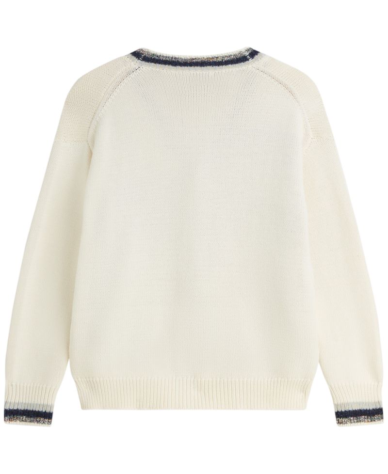 Men's Cotton-Blend Oversized Intarsia Cardigan