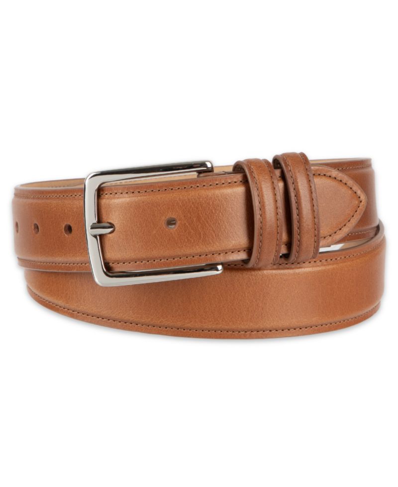 Men's Luxury Drop Edge Stitched Leather Belt