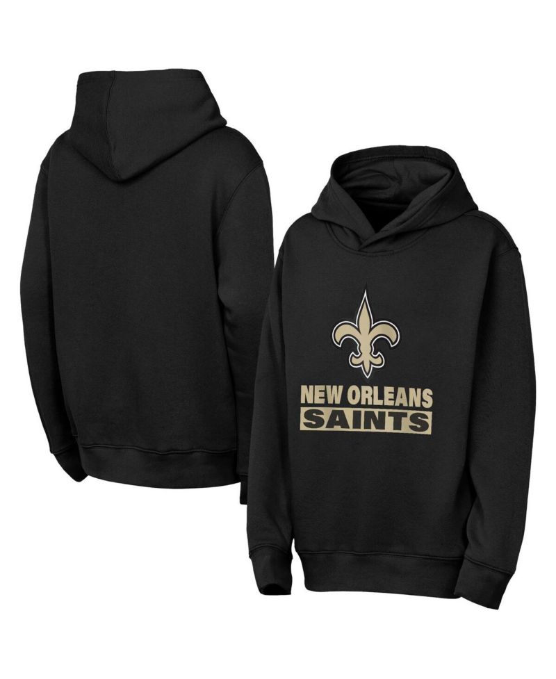 Big Boys and Girls Black New Orleans Saints Back to Basics Hoodie