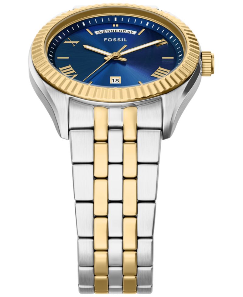Men's Campbell Three-Hand Day-Date Two-Tone Stainless Steel Watch, 42mm
