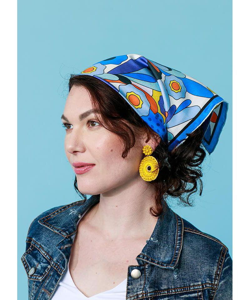 Silk Bandana Scarf Of Ocean Imagination