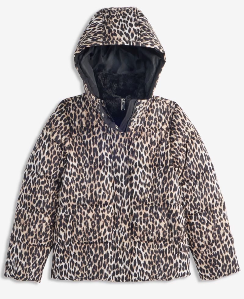 Girls' 6-16 Contrast-Vestee Hooded Puffer Jacket