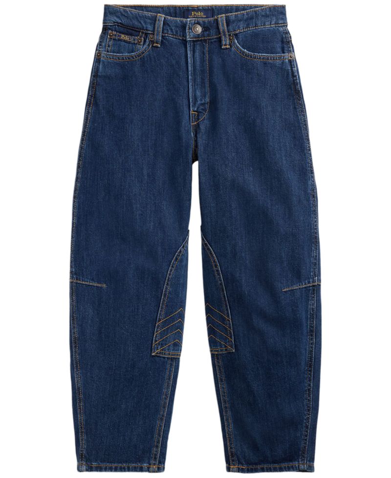 Girls' 7-16 Curved Tapered Cotton Denim Jeans