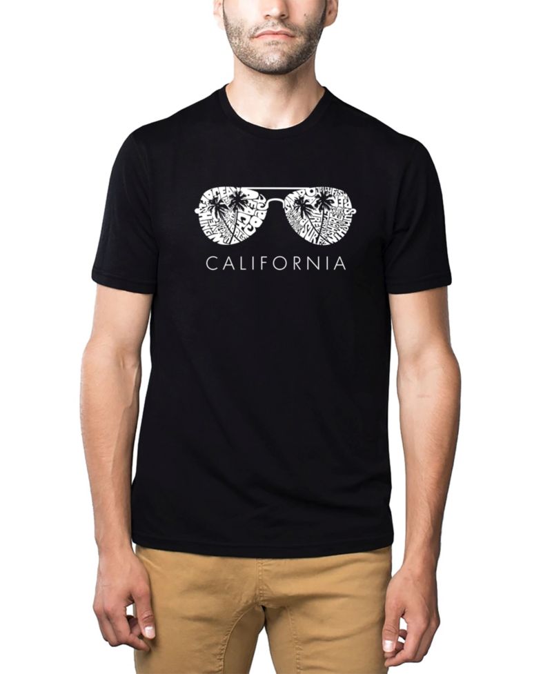 Men's Cotton/Poly Blend Word Art T-shirt - California Shades