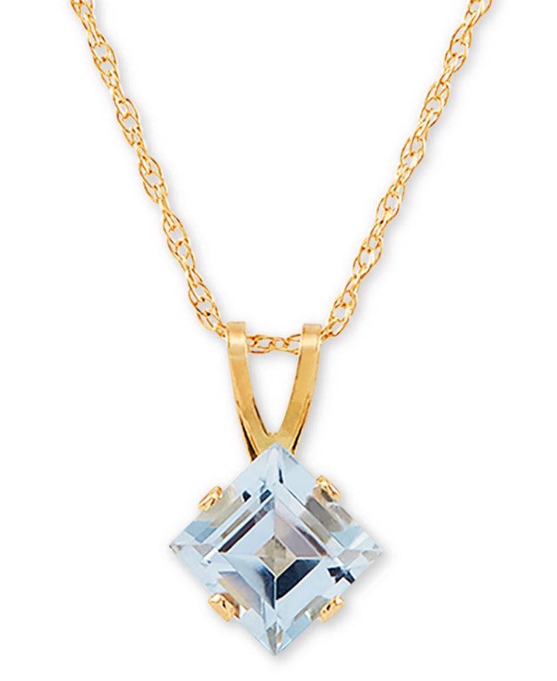 Gemstone 18" Pendant Necklace in 14k Gold