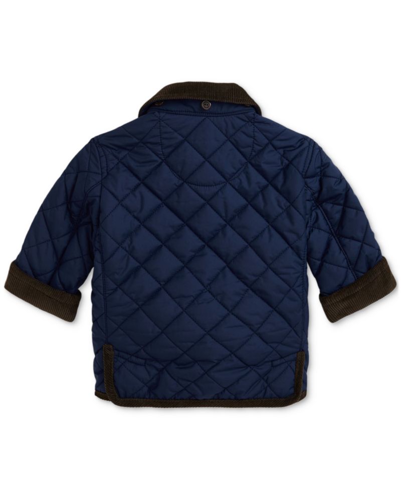 Baby Boys Corduroy-Trim Barn Jacket With Removable Hood