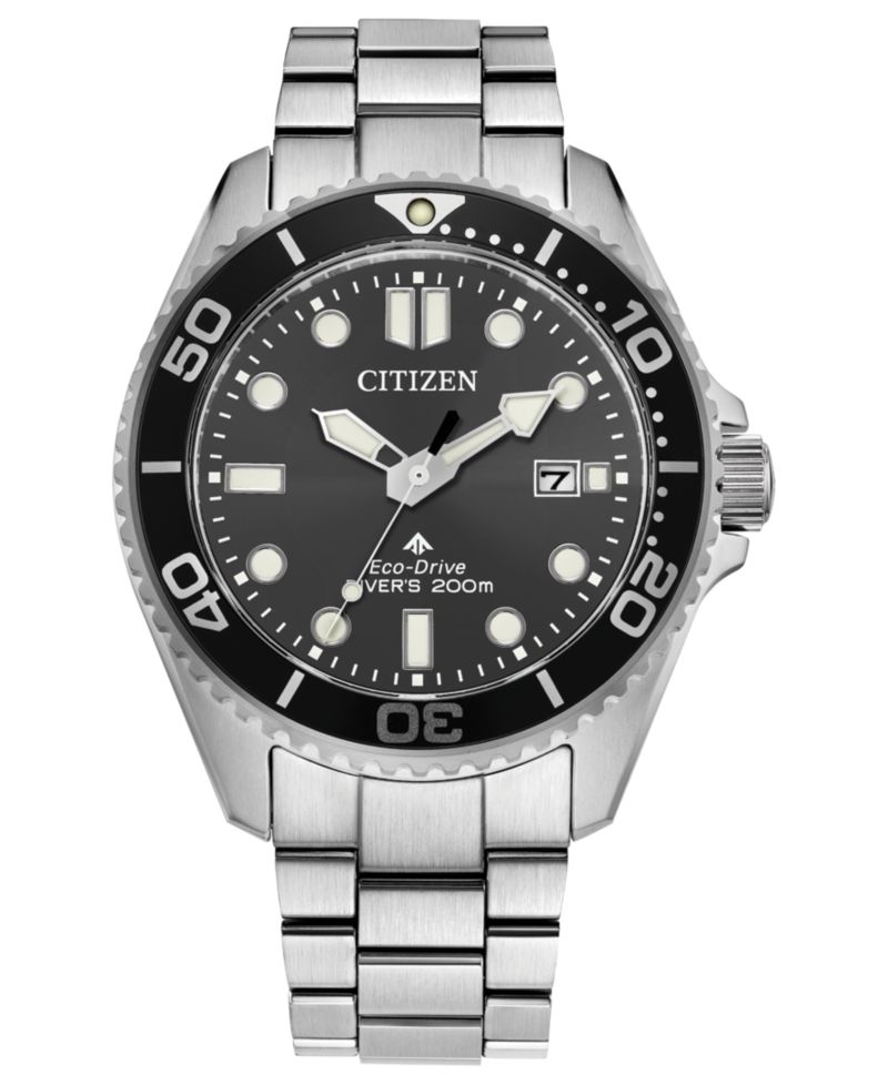 Men's Promaster Dive 3 Silver-Tone Stainless Steel Bracelet Watch, 41mm
