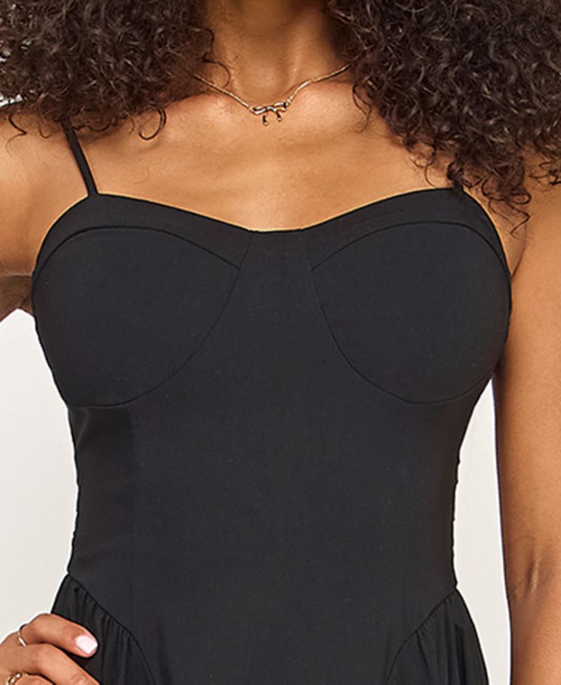 Juniors' Sweetheart Neck Bow-Back Midi Dress