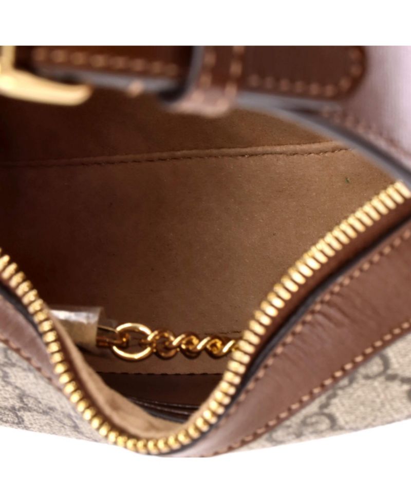 Mini Interlocking G Patch Half Moon Hobo GG Coated Canvas