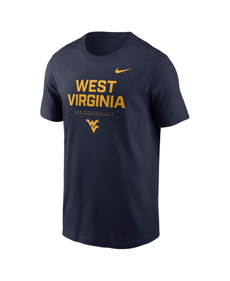 Men's Navy West Virginia Mountaineers 2025 Courtside Basketball Performance T-Shirt