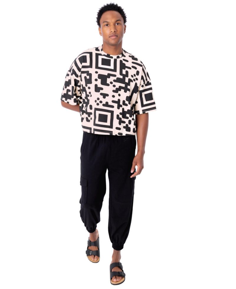 Men's QR Code Cropped Boxed T-shirt