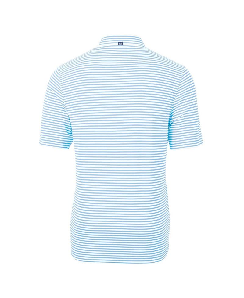 Men's Caroline Blue North Carolina Tar Heels Vault DryTec Virtue Eco Pique Stripe Polo Shirt