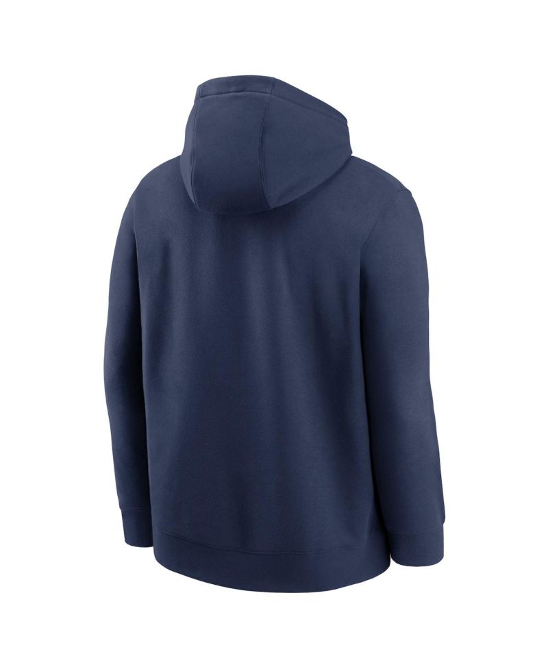 Men's Navy Atlanta Braves Logo Club Fleece Pullover Hoodie