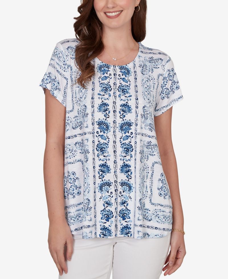 Petite Bandana Print Knit T-Shirt