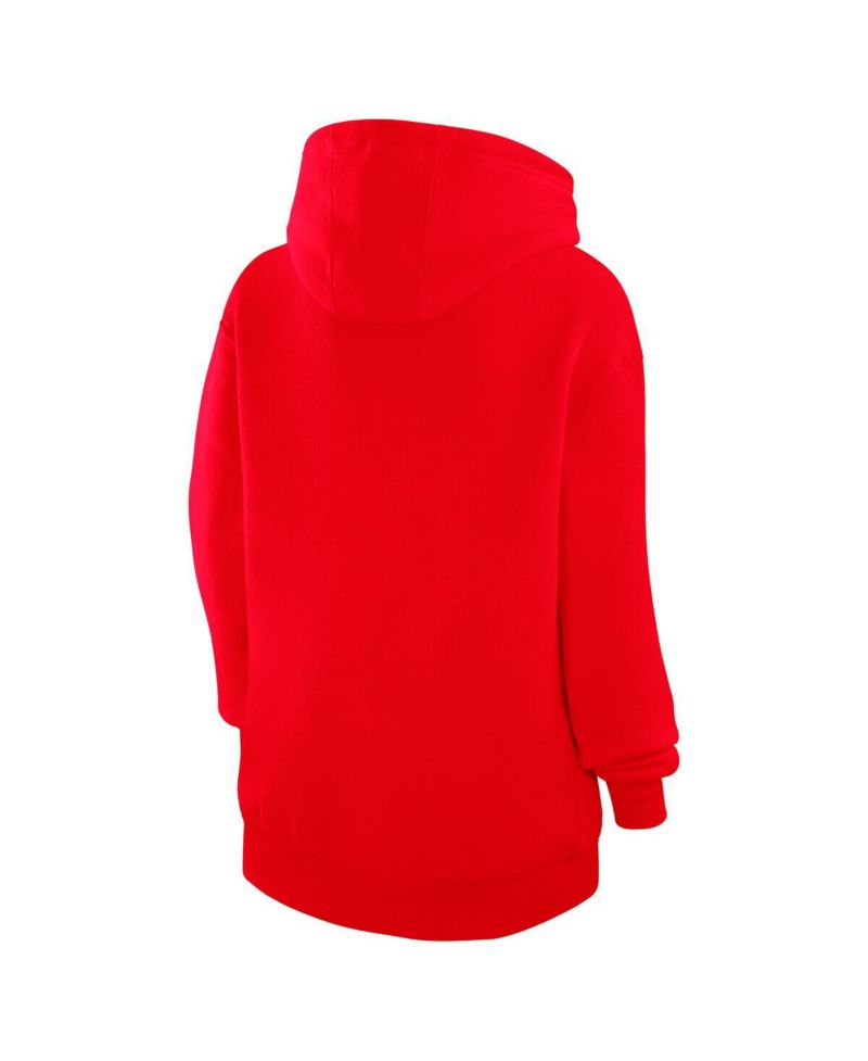 Women's Red Boston Red Sox Heart Fleece Pullover Hoodie