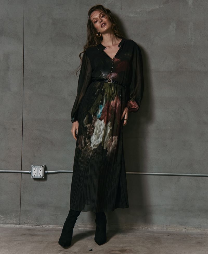 Women's Adira Floral Long-Sleeve Midi Dress