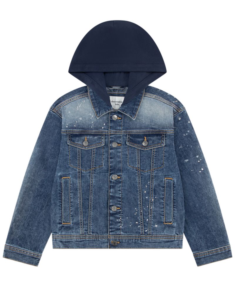 Boys' 5-18 Long-Sleeve Hooded Denim Jacket